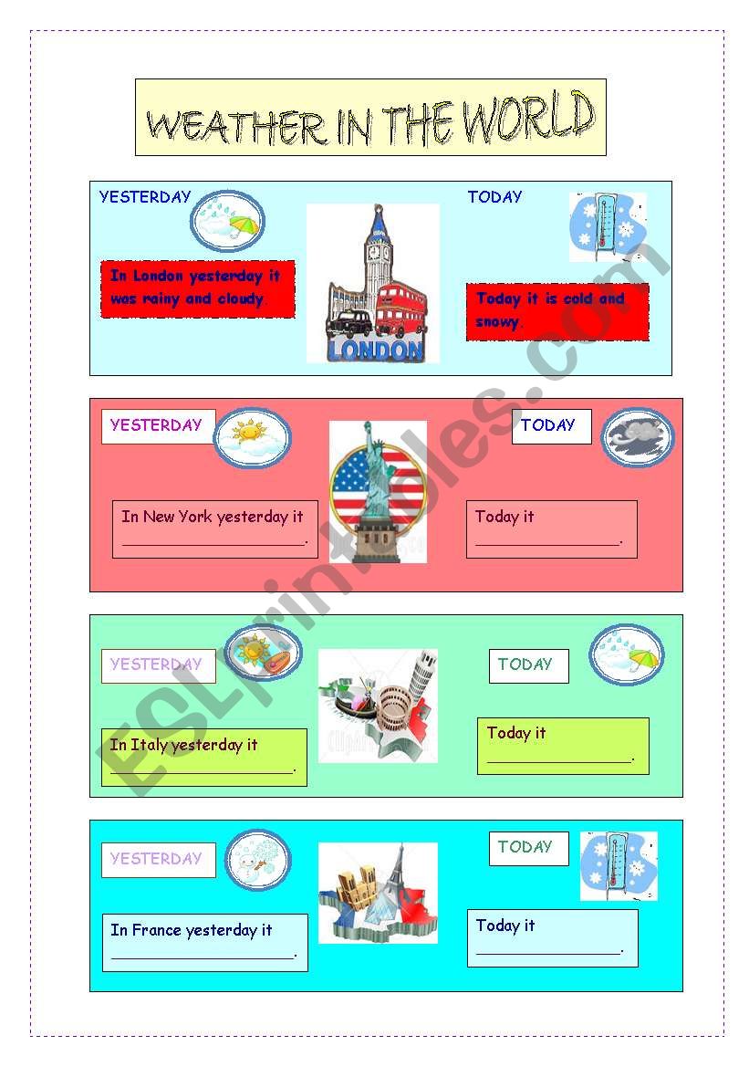 Weather in the world worksheet