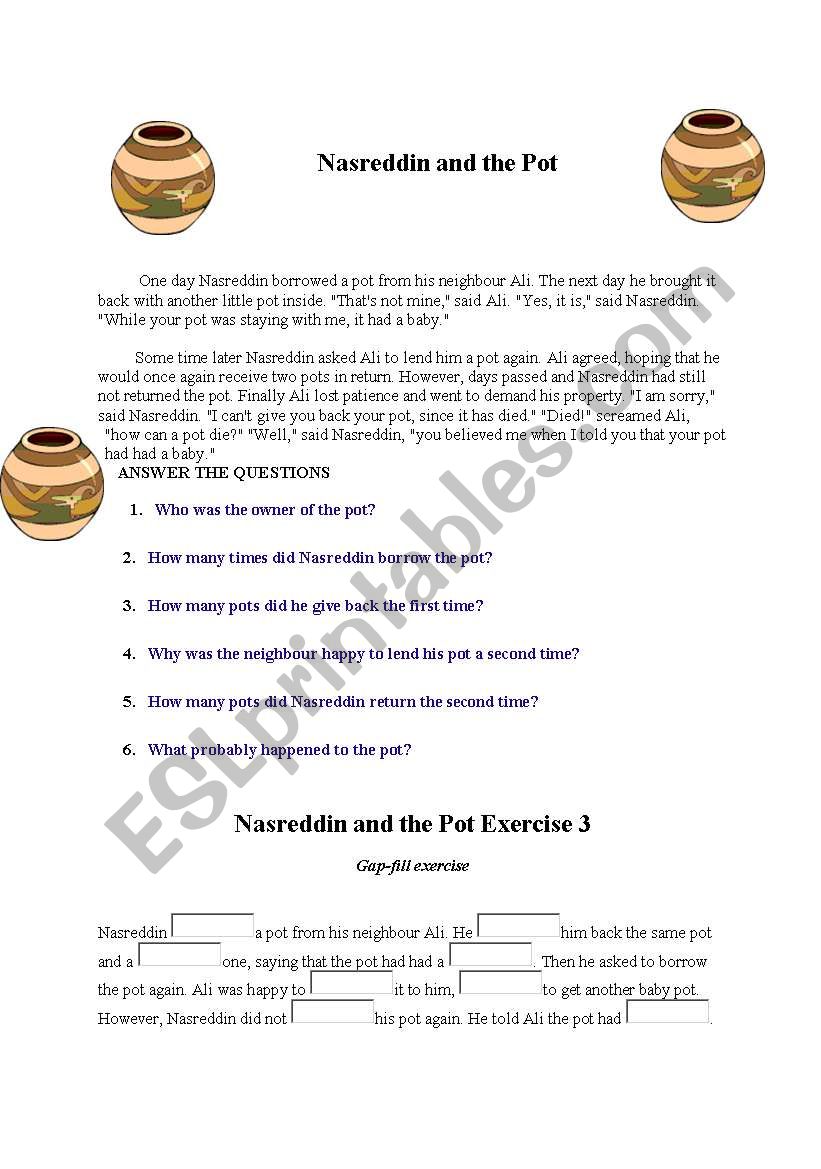 nasrettin worksheet