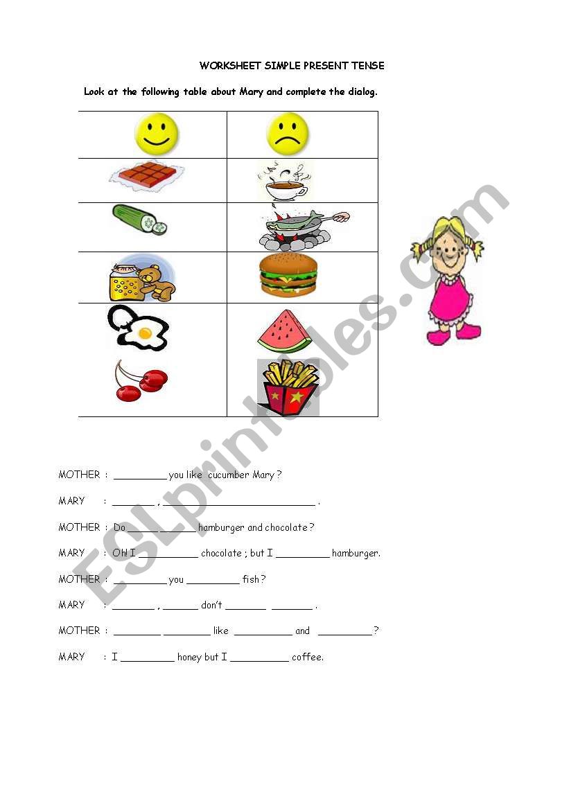 SIMPLE PRESENT TENSE worksheet
