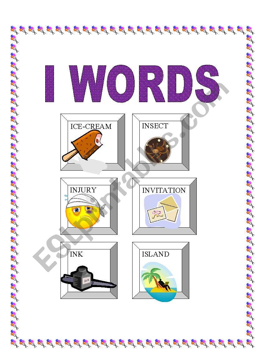 ALPHABET: I WORDS worksheet