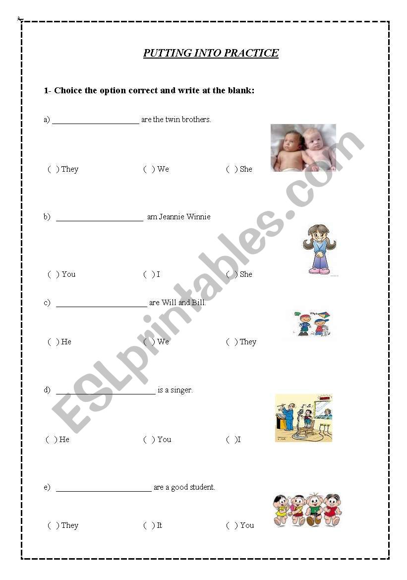 Personal Pronouns worksheet