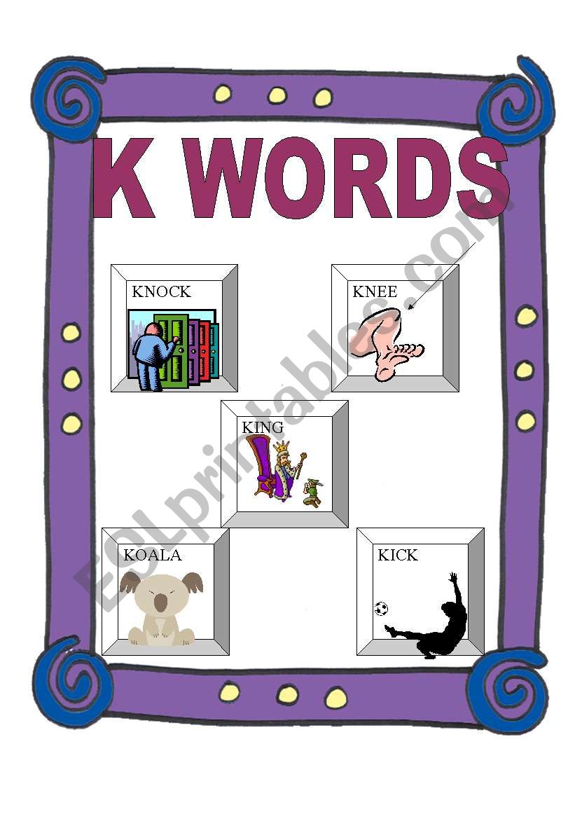 ALPHABET: K WORDS worksheet