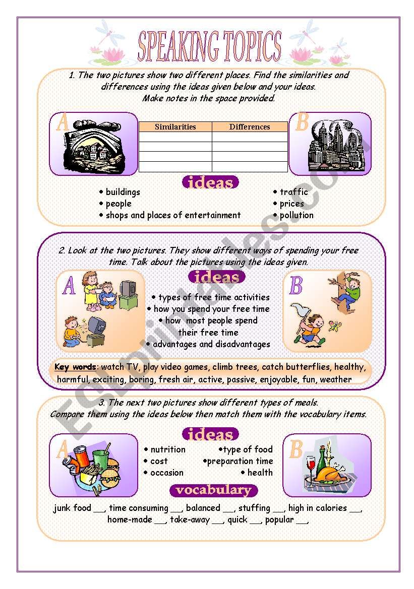 Speaking Topics  worksheet