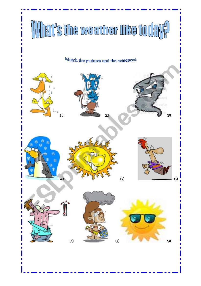 whatÂ´s the weather like today? - ESL worksheet by titmangabou
