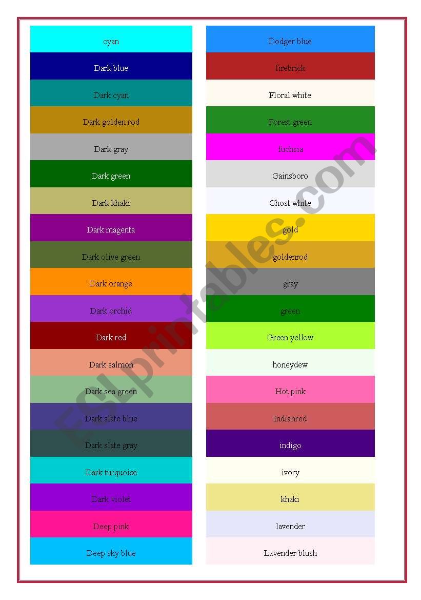 colour part 2 worksheet