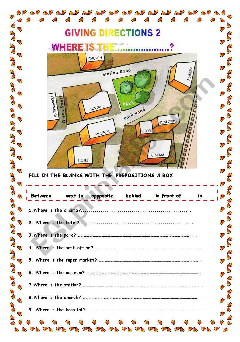 GIVING DIRECTIONS -2 worksheet