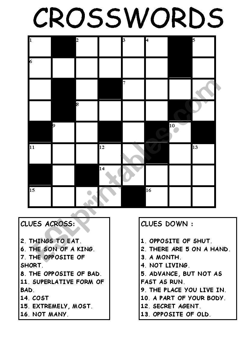 CROSSWORDS worksheet