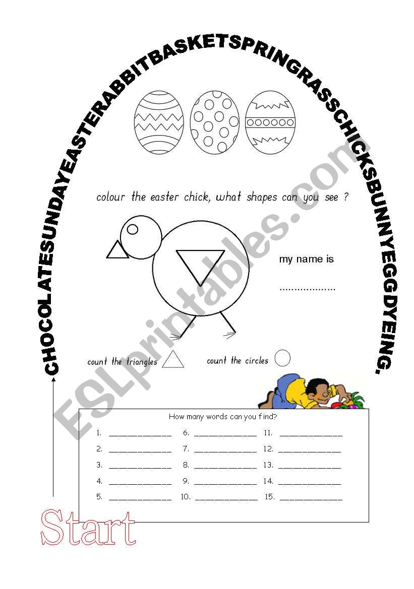 easter  worksheet