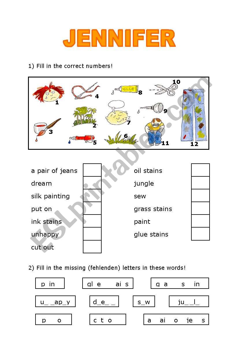 Jennifer worksheet