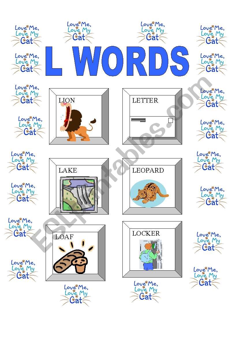 ALPHABET: L WORDS worksheet