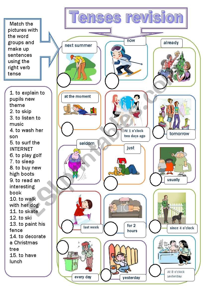 tenses revision worksheet