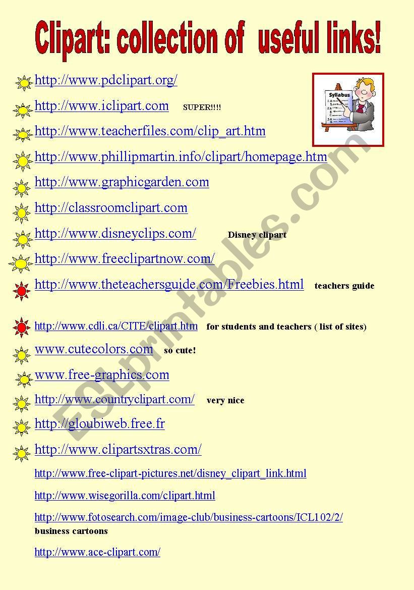 CLIPART: collection of useful links!