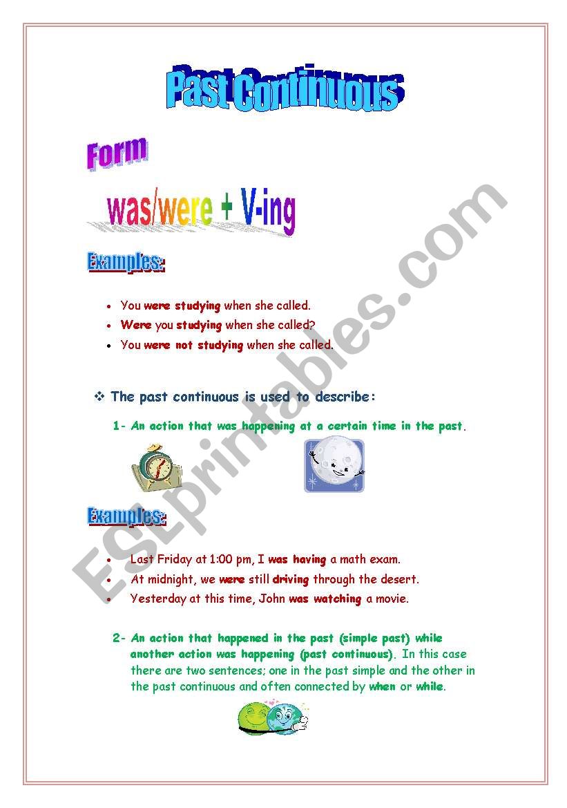 Past Continuous worksheet