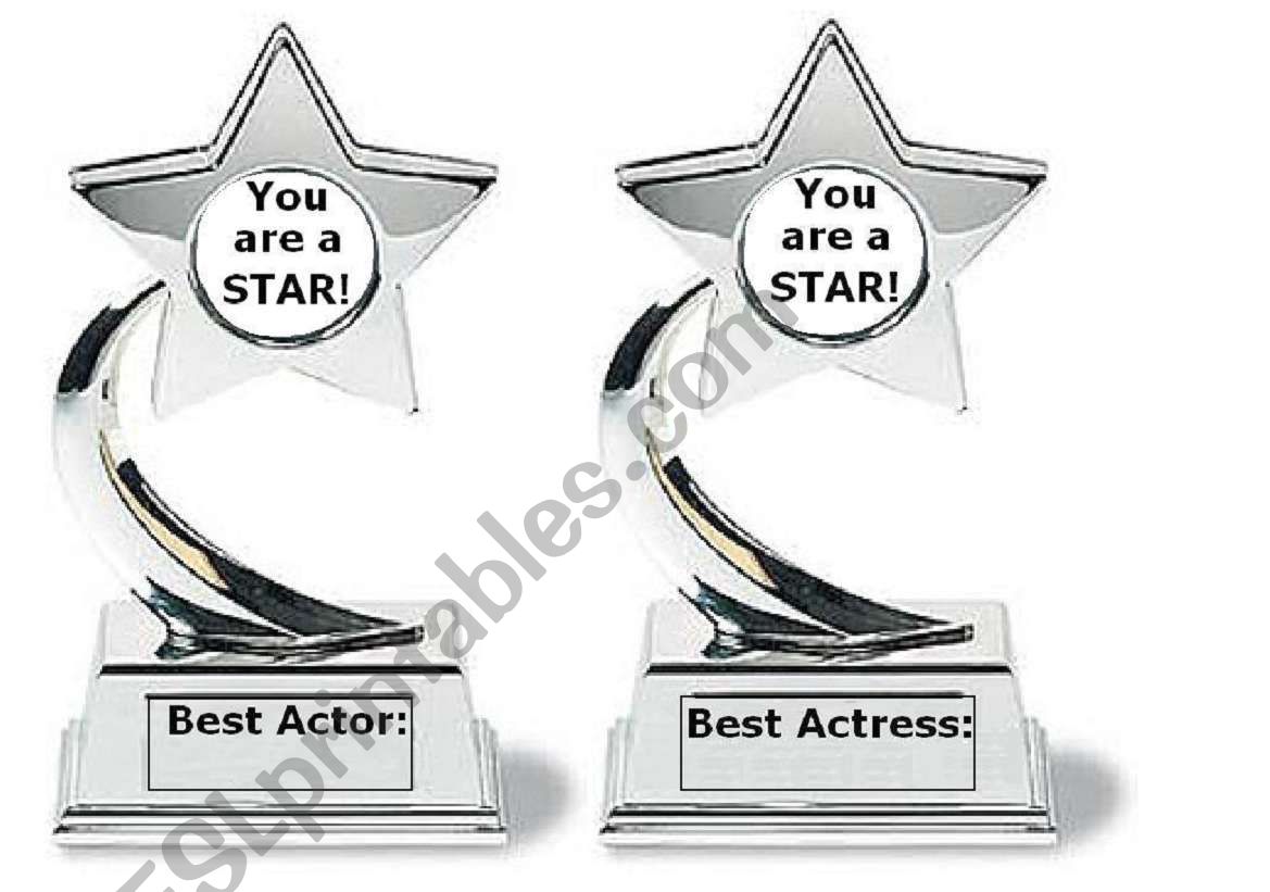 Best actor and actress Trophies