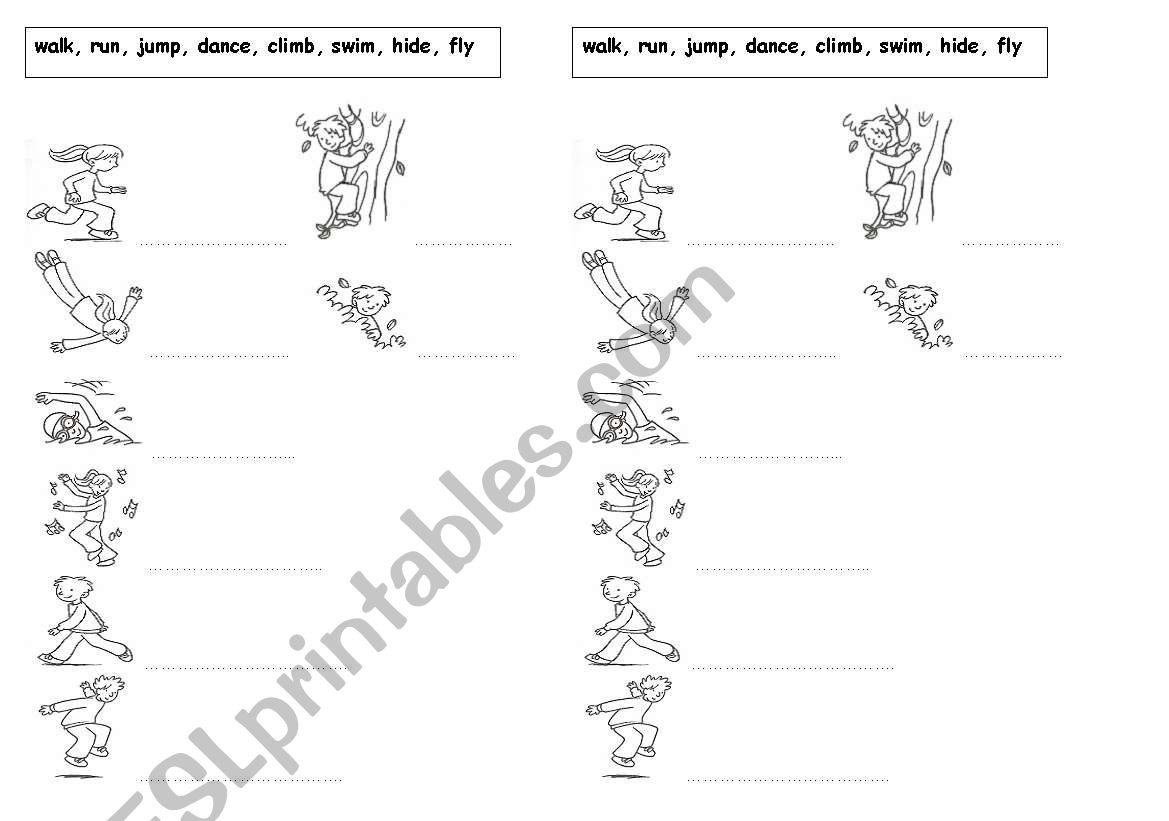 VERBS worksheet