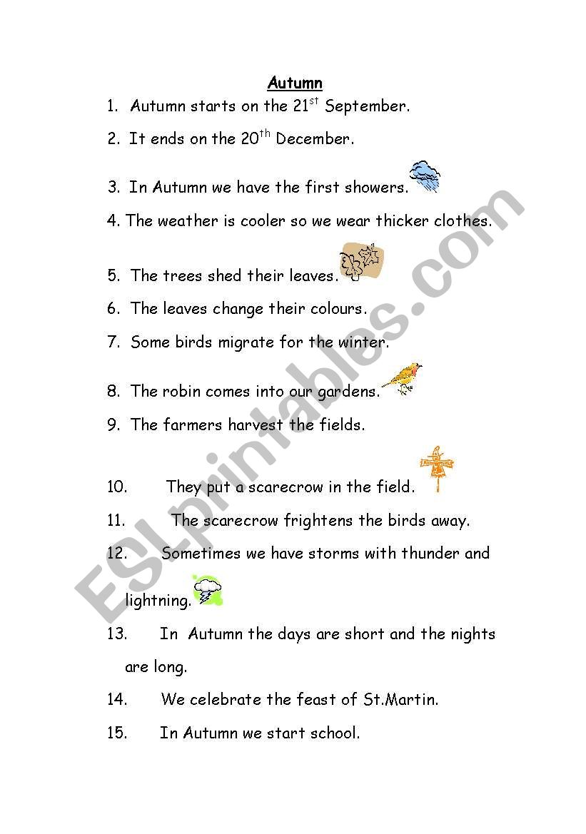 Autumn worksheet