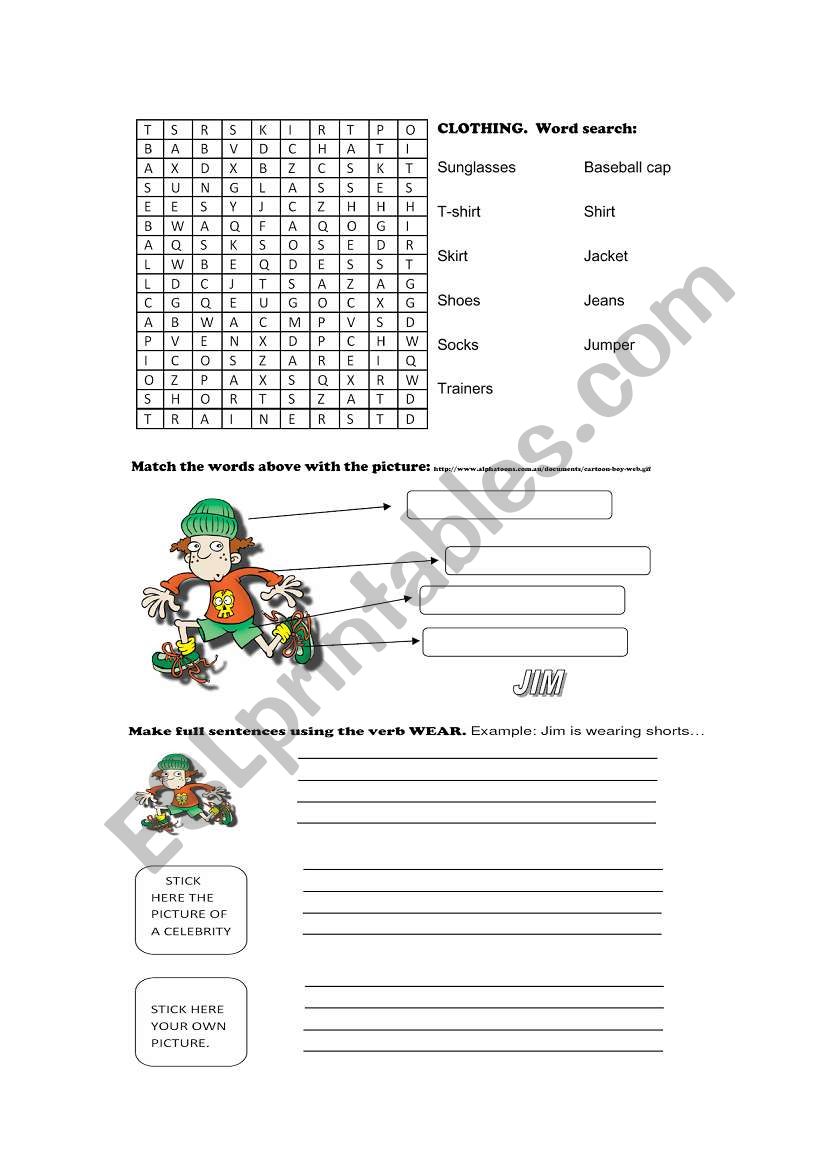 Clothes worksheet