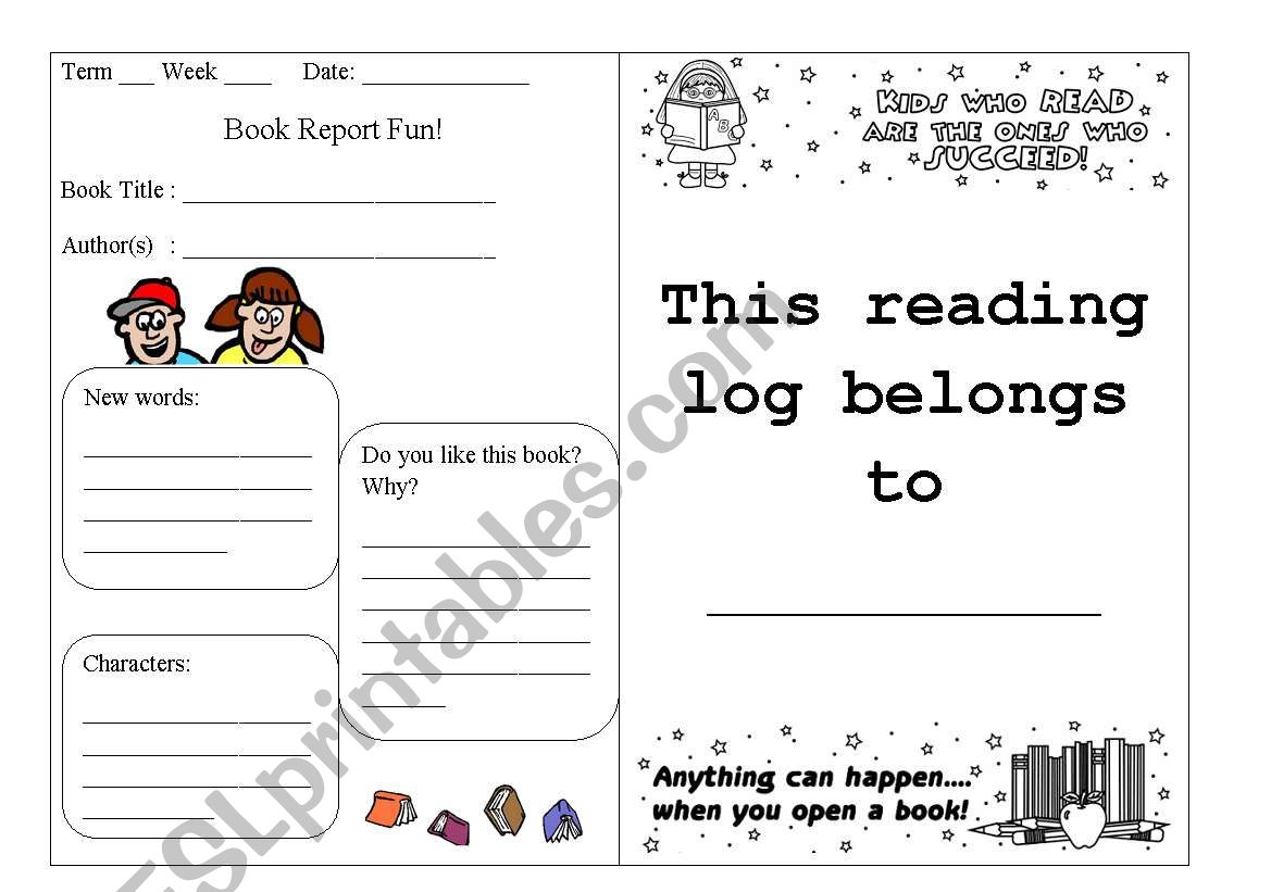 Reading Log Part 1 worksheet