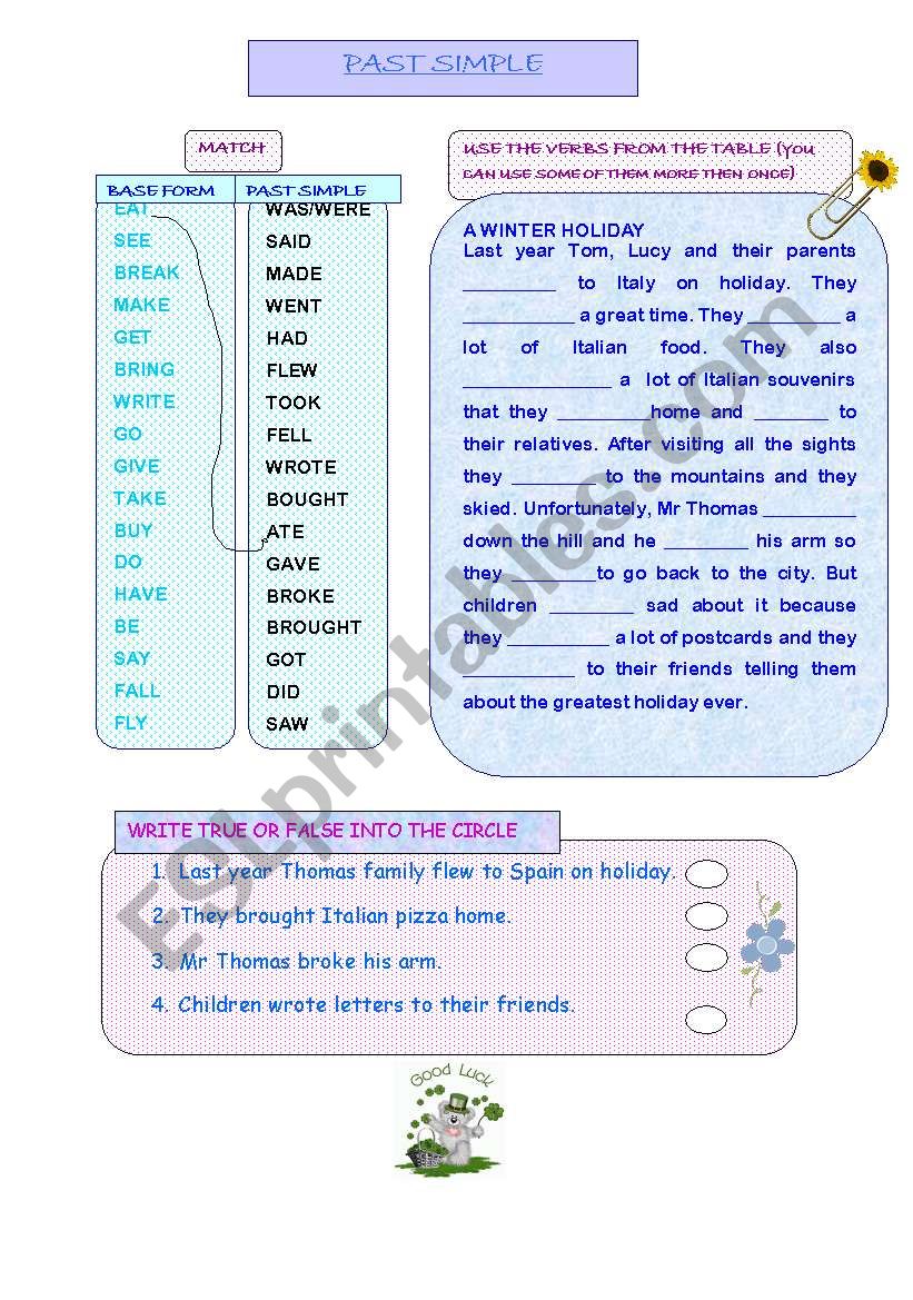 PAST SIMPLE worksheet