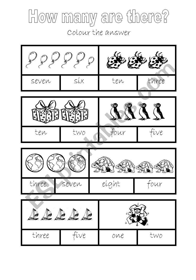 Find the number worksheet