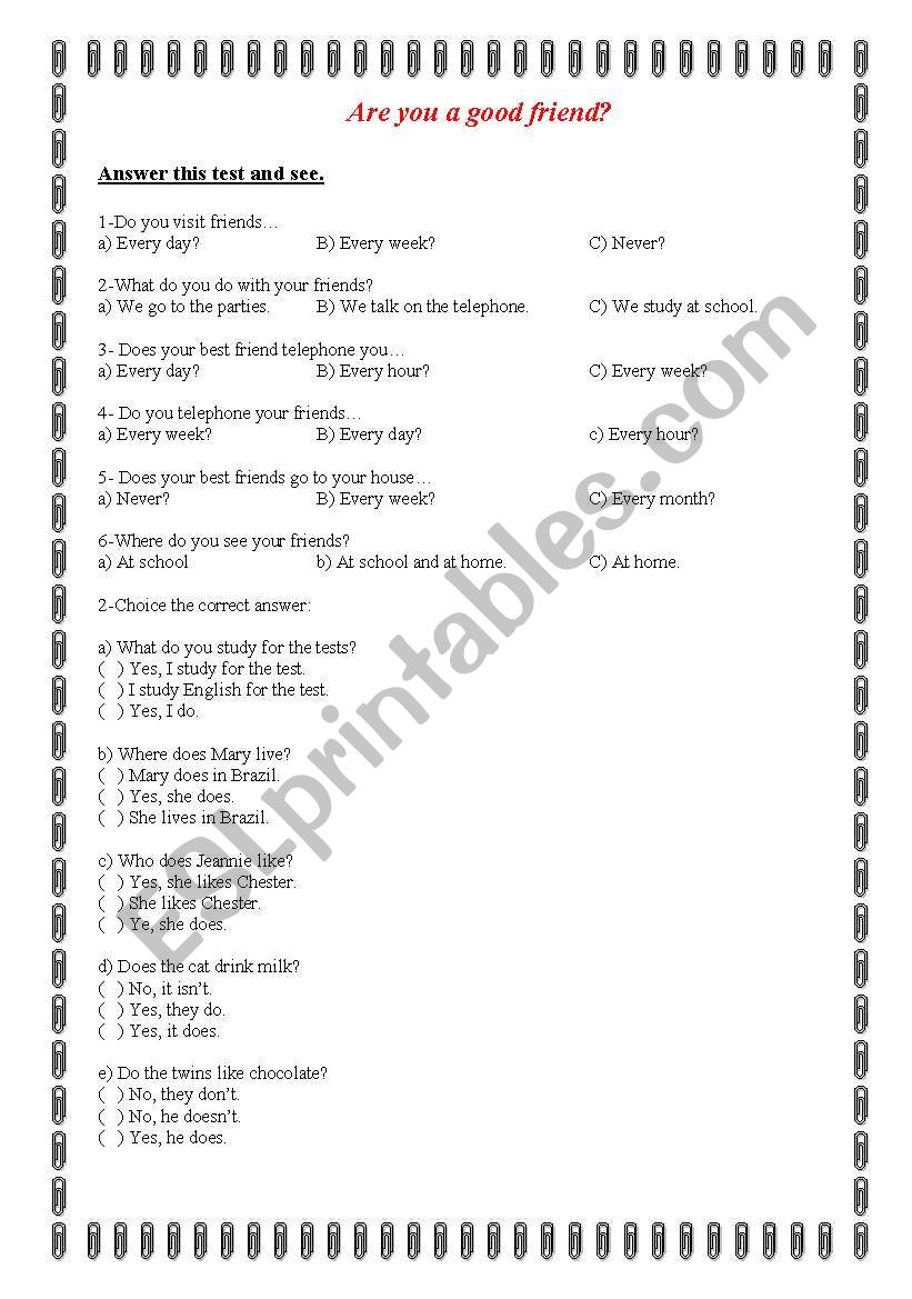 Interrogative: Do or Does worksheet