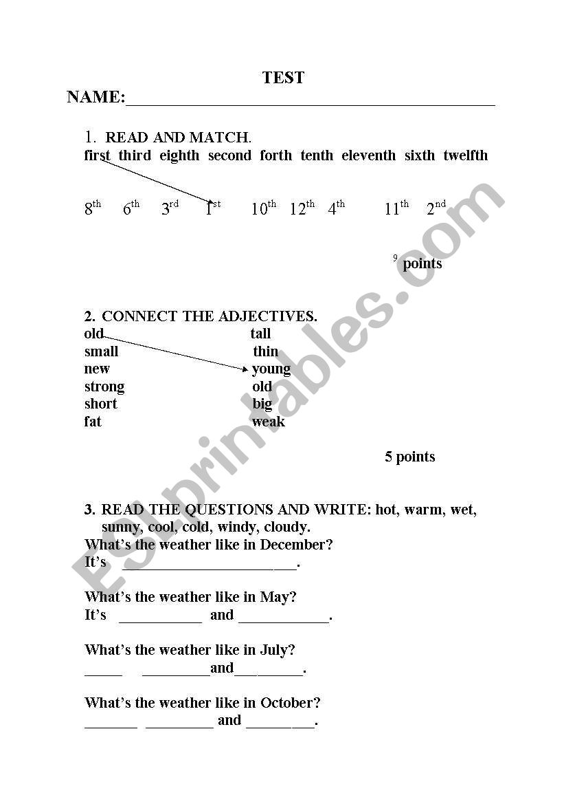 Test worksheet