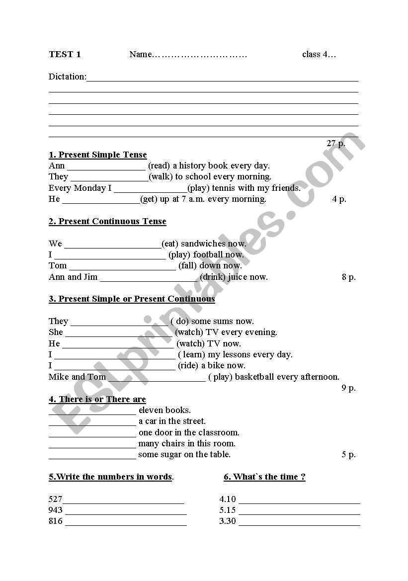 Test worksheet