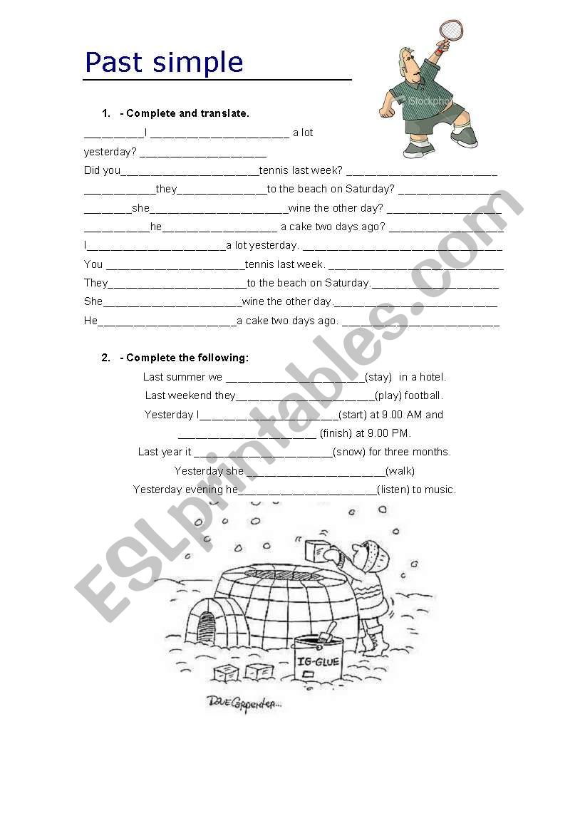 past simple worksheet