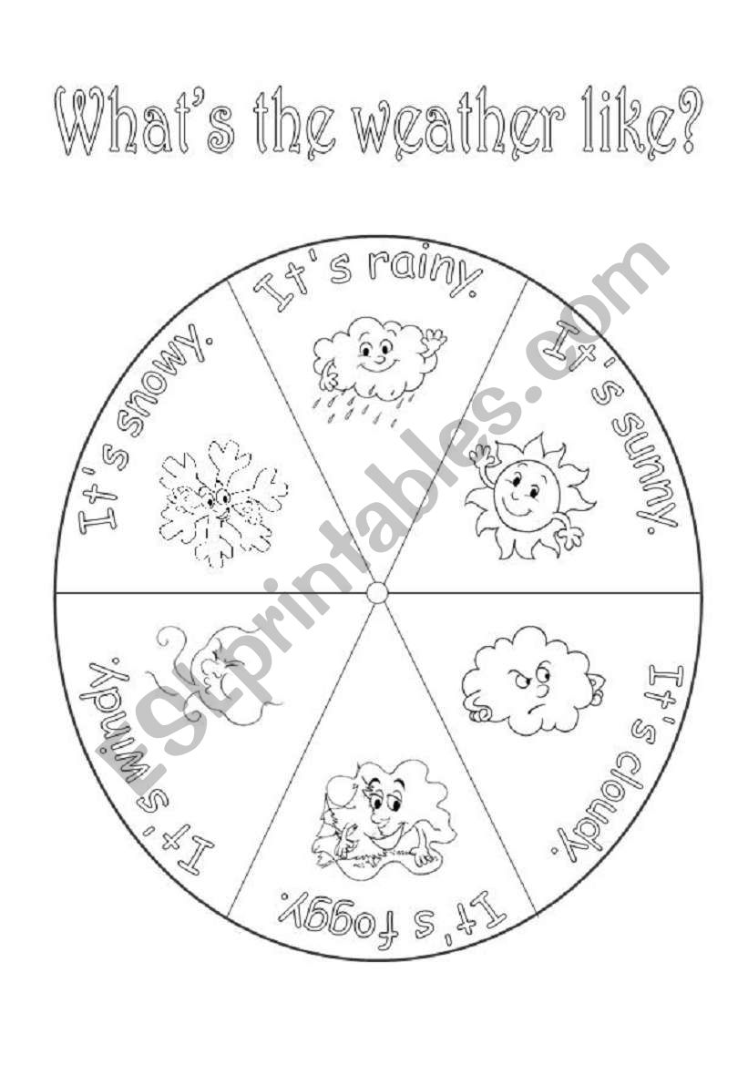 Weather wheel worksheet