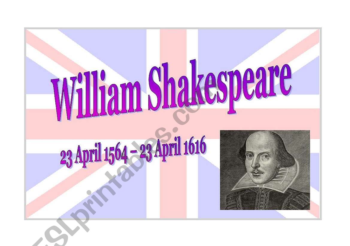 William Shakespeare PART 1 worksheet
