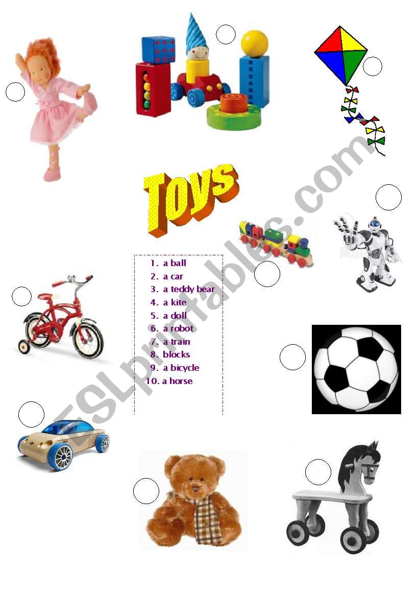  TOYS  matching pictures with names