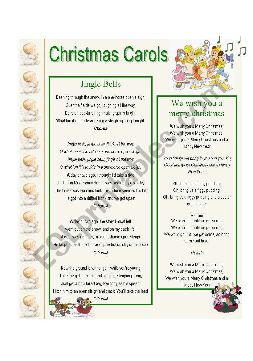 Christmas Carols worksheet