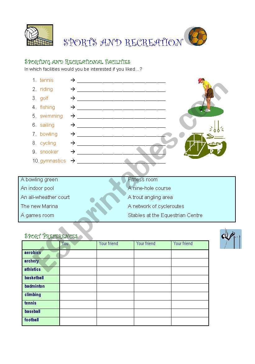 SPORTS  worksheet