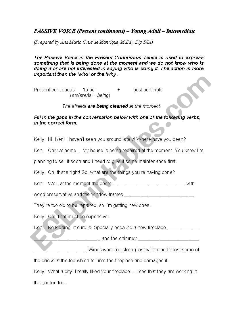 Passive voice worksheet