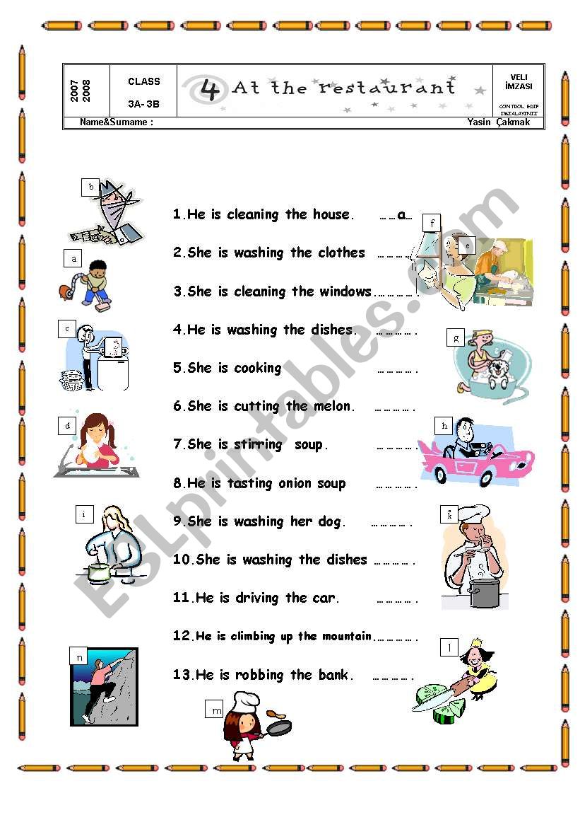 continuous tense worksheet