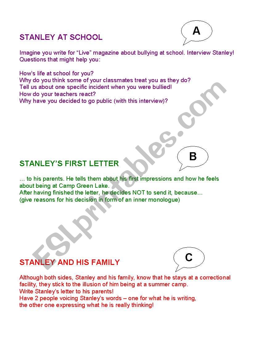 Holes by Louis Sachar worksheet