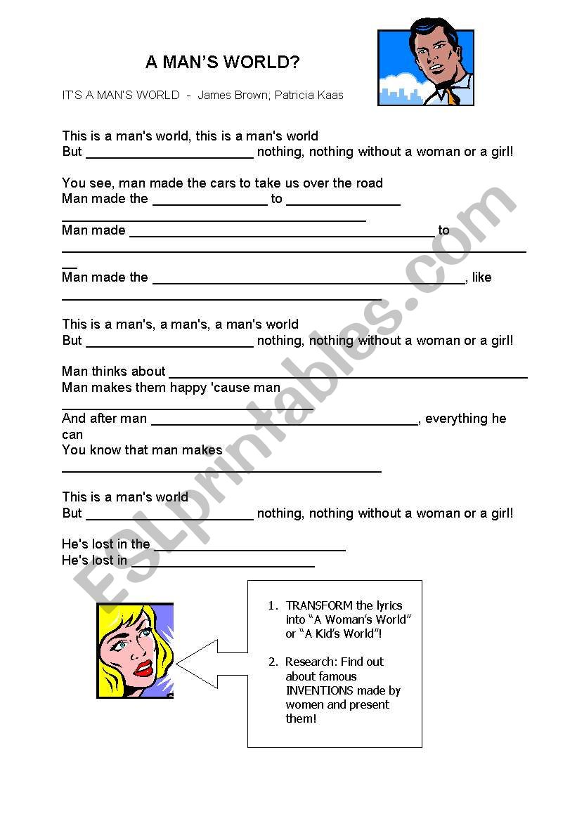 a man´s world? worksheet
