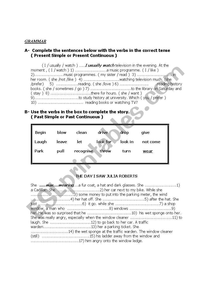 worksheet worksheet