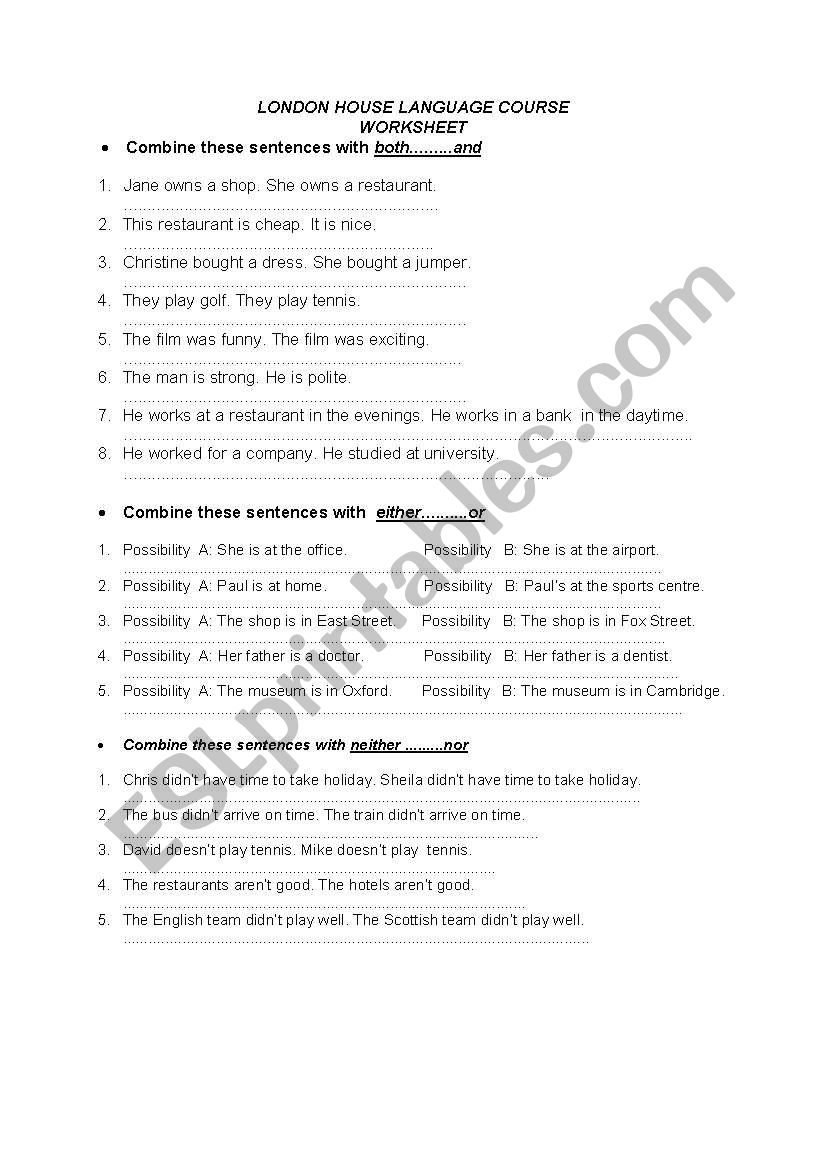 worksheet worksheet