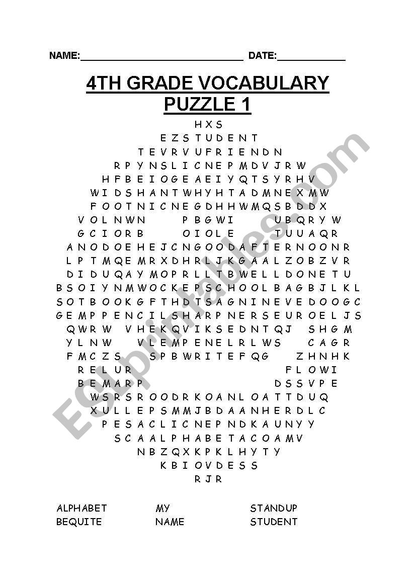 Classroom puzzle worksheet
