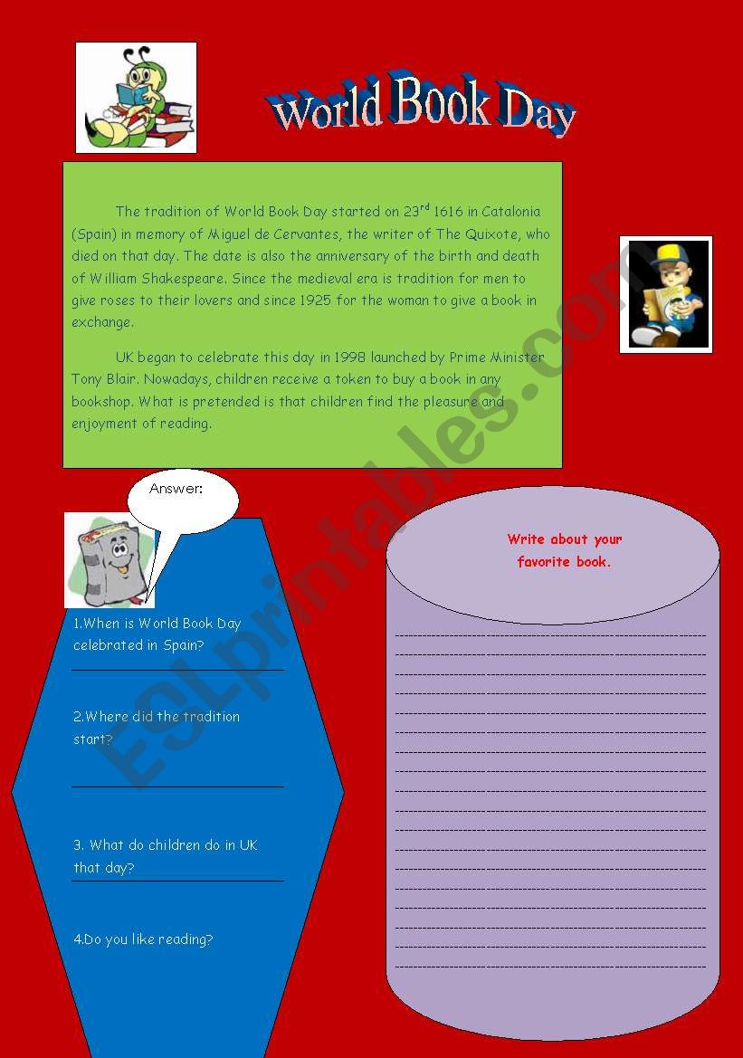 WORLD BOOK DAY worksheet