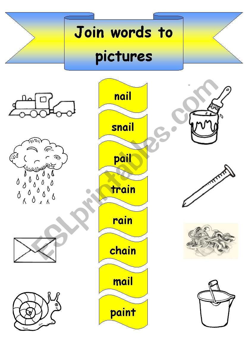 ai sound words and pictures worksheet