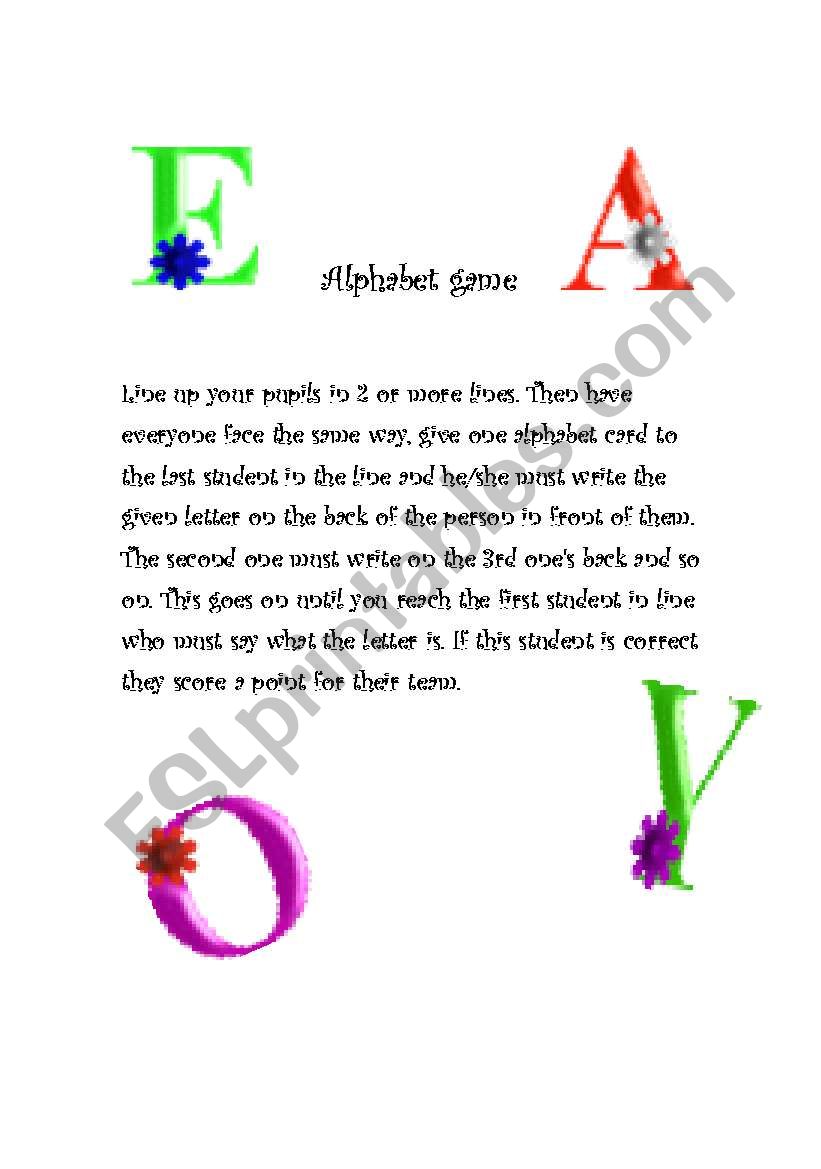 alphabet game worksheet