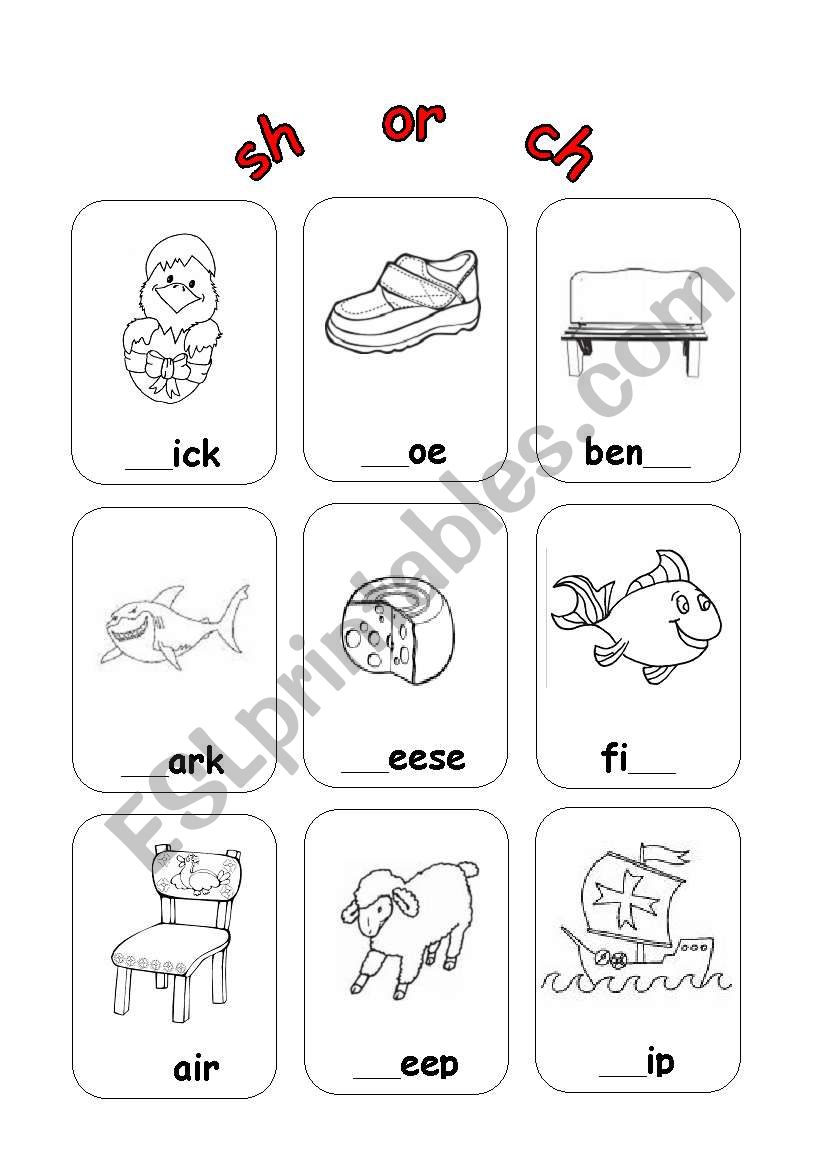 sh or ch worksheet