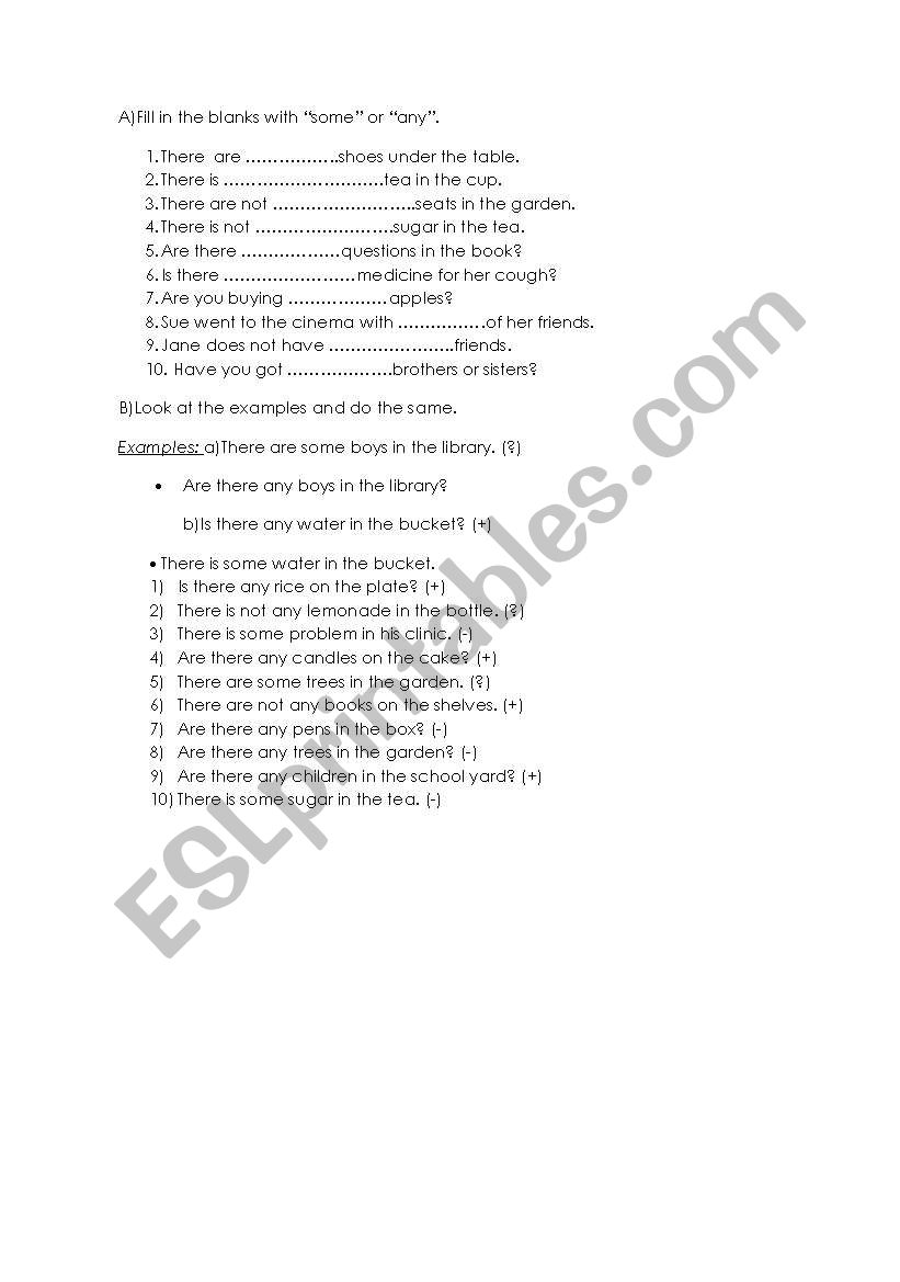 some/any worksheet