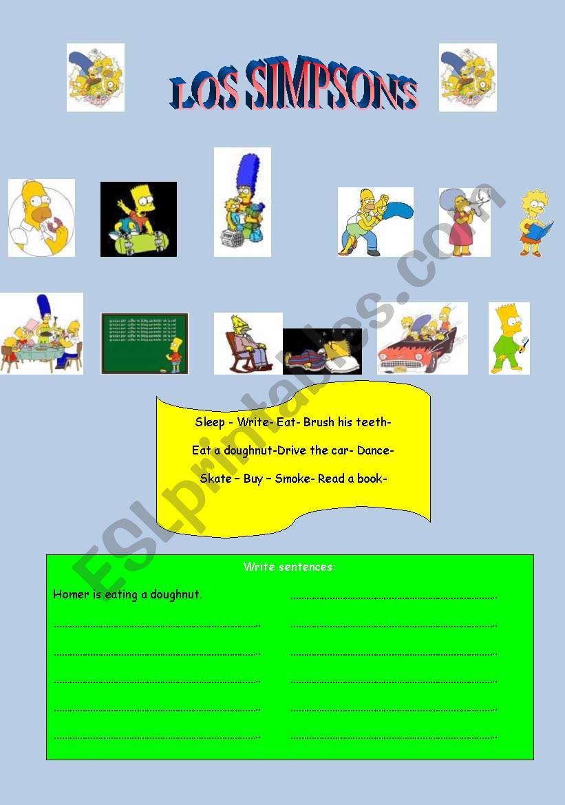 THE SIMPSONS worksheet