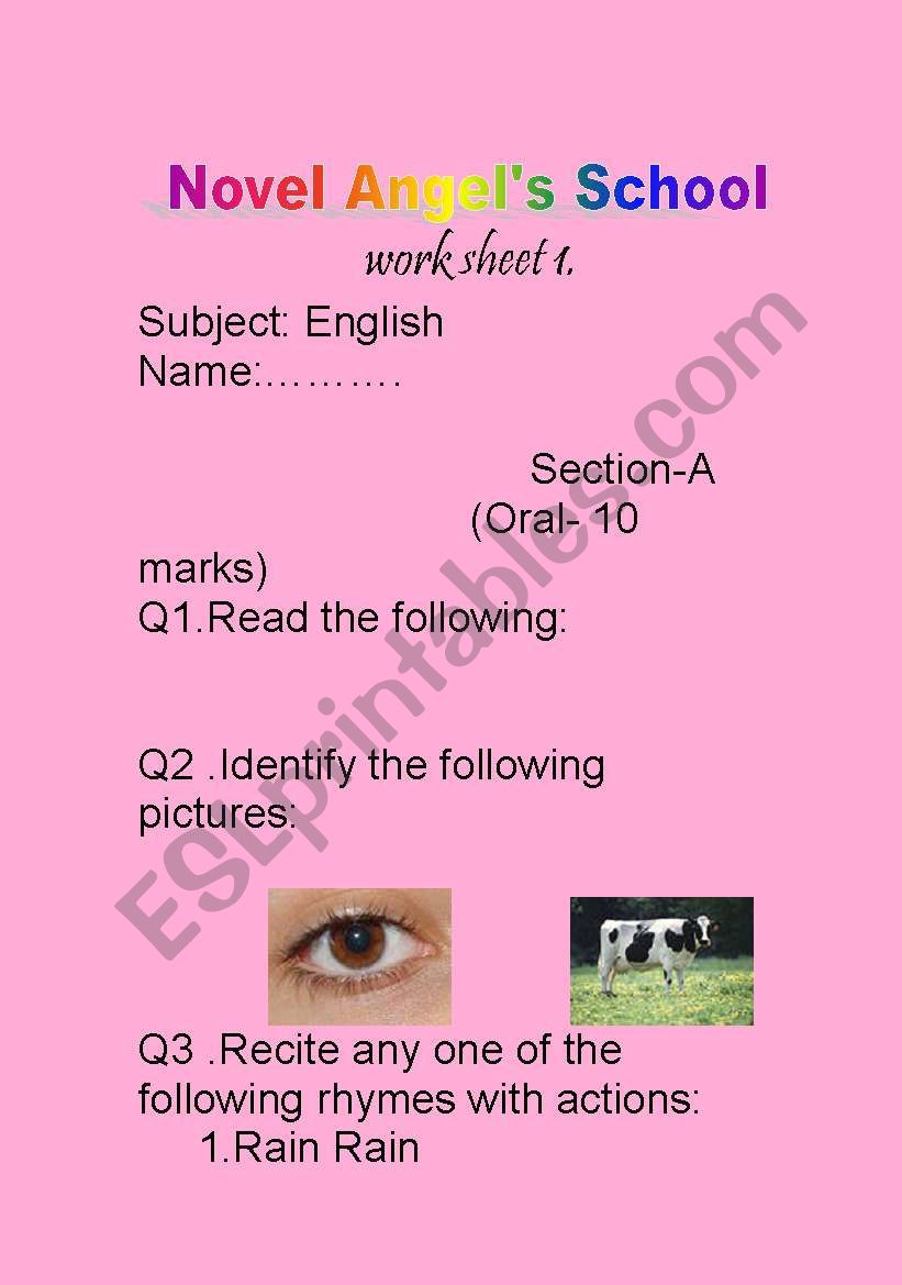 english test paper worksheet