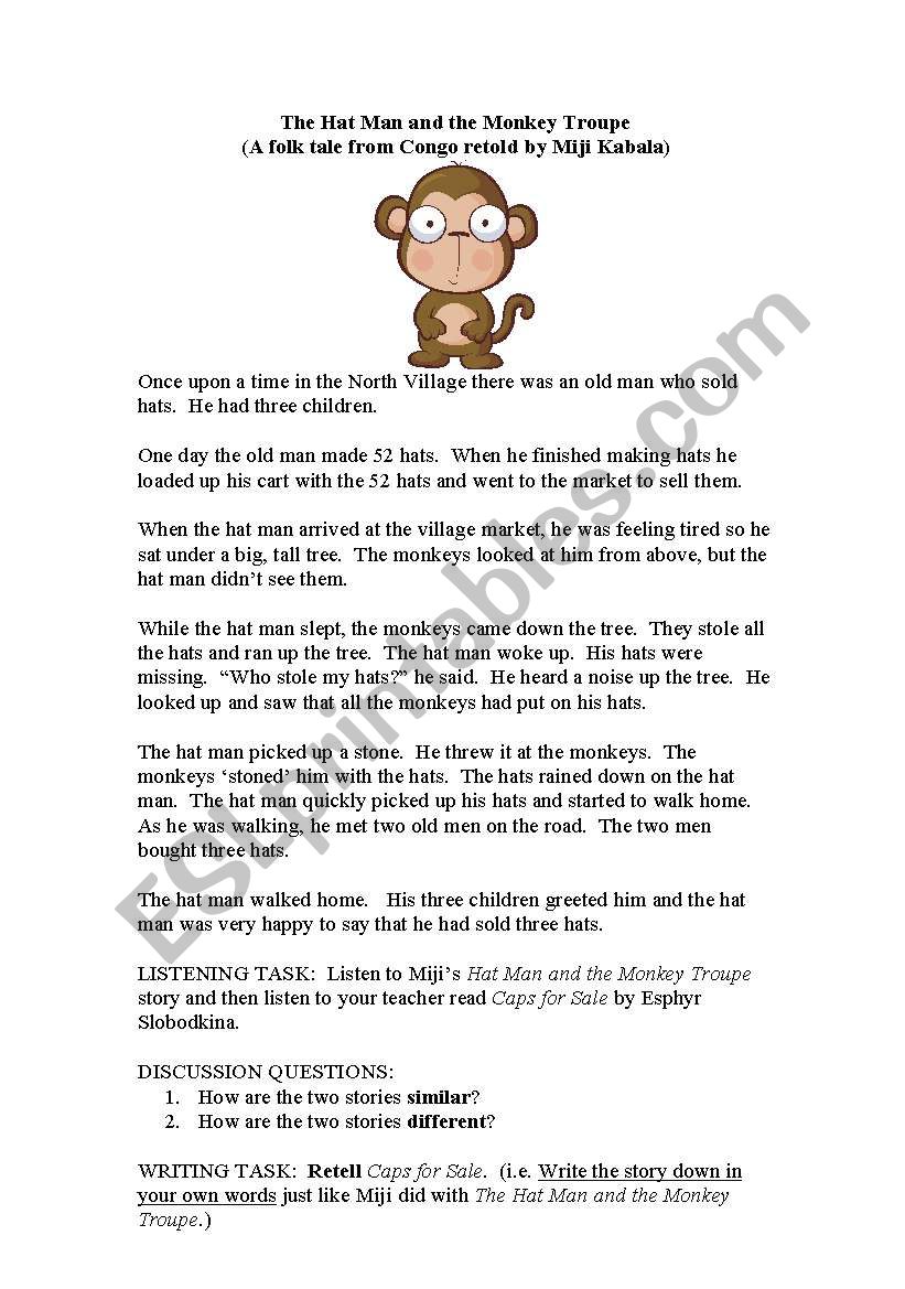 Monkeys worksheet