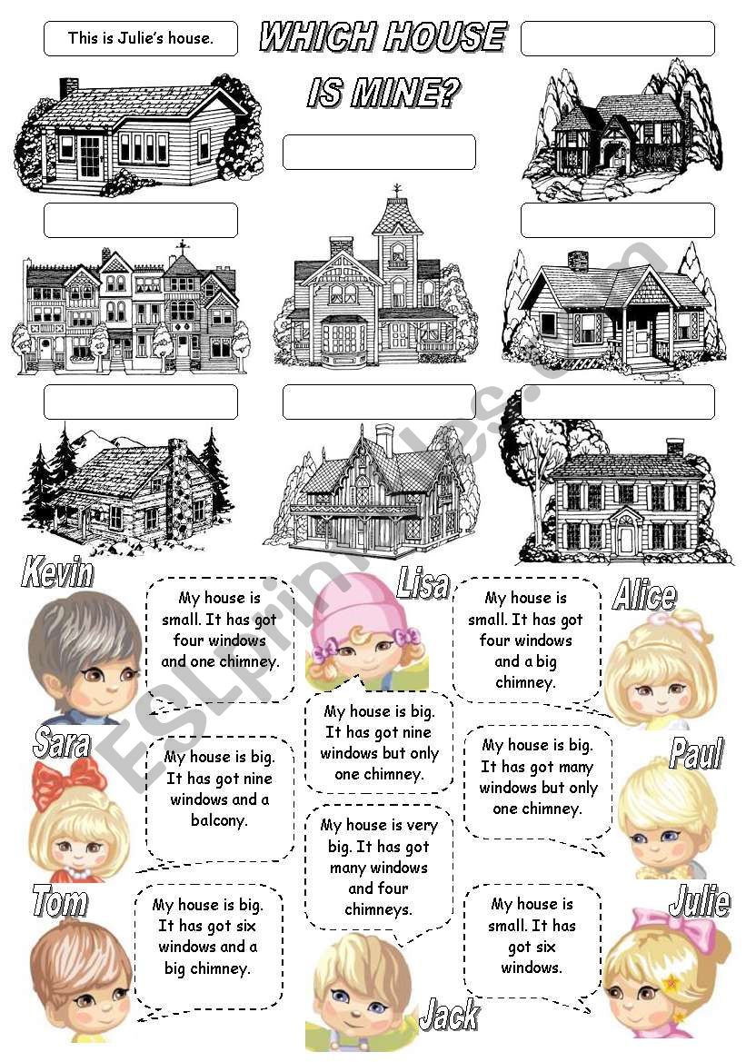Which house is mine? worksheet
