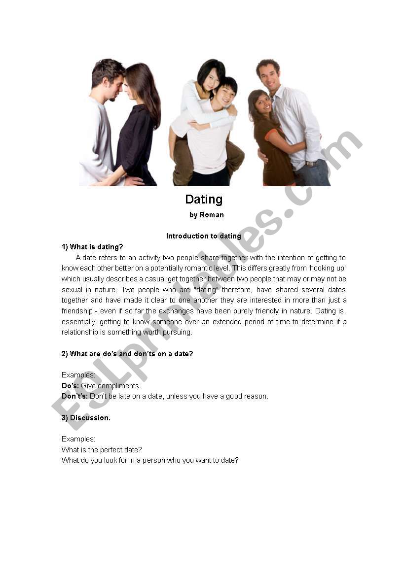 Dating worksheet